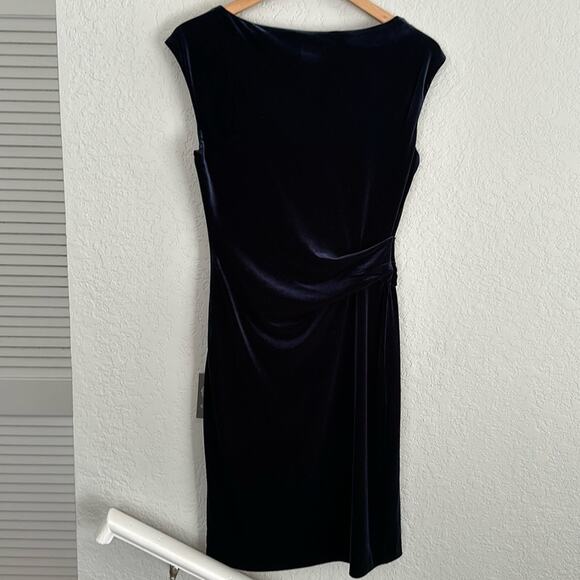 NEW Vince Camuto Midnight Blue Velvet Wrap Dress Sleeveless Size 6 Party $128 - Picture 5 of 8